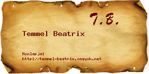 Temmel Beatrix névjegykártya